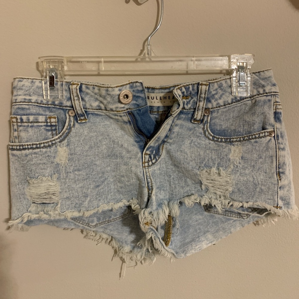Low rise jean shorts